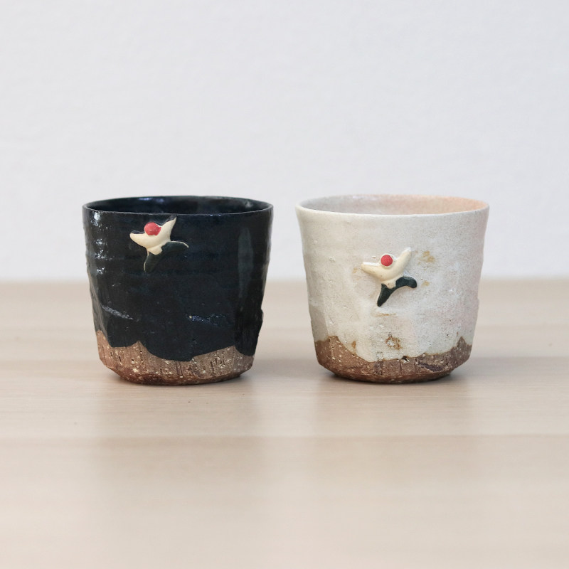 日本美浓烧粗陶登峰手握杯