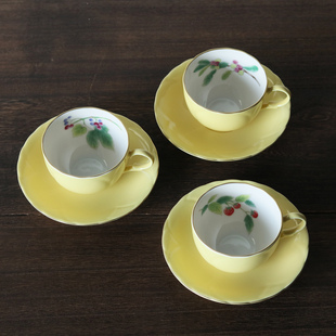 日本原装进口香兰社手绘田园咖啡杯日式果实茶杯碟套装家用下午茶