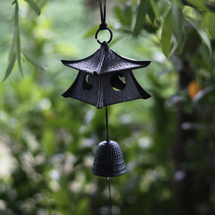 日本原装 庭院门装 饰挂件祝福灯笼铃铛 进口南部铁器铸铁风铃日式