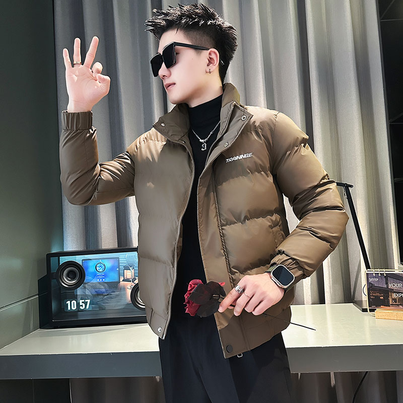 F186-P138控178社会小伙立领棉衣外套潮流修身棉服男黑2,男装棉衣,电商A346