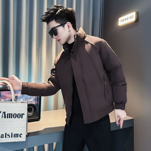 F211-P138 控178 社会小伙立领棉衣外套潮流修身棉服男 卡其1图片