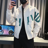 J171-P98控138春装新款社会小伙店主风潮男夹克外套绿1，男装夹克，电商A346