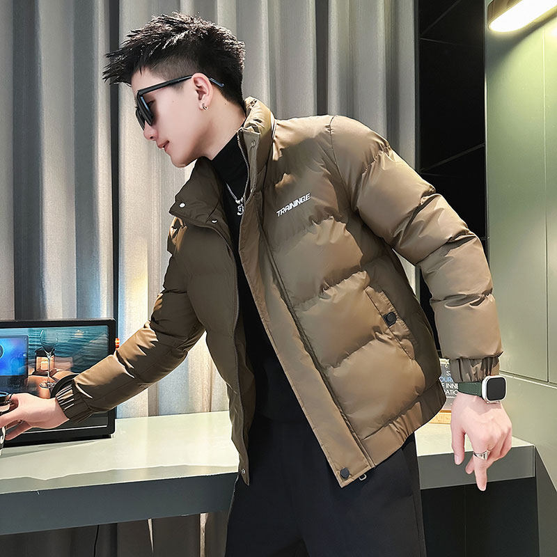 F186-P138控178社会小伙立领棉衣外套潮流修身棉服男咖1，男装棉衣，电商A346