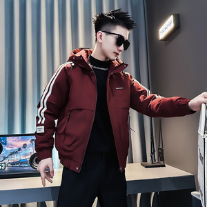 F227-P138 控178 社会小伙立领棉衣外套潮流修身棉服男 红1图片