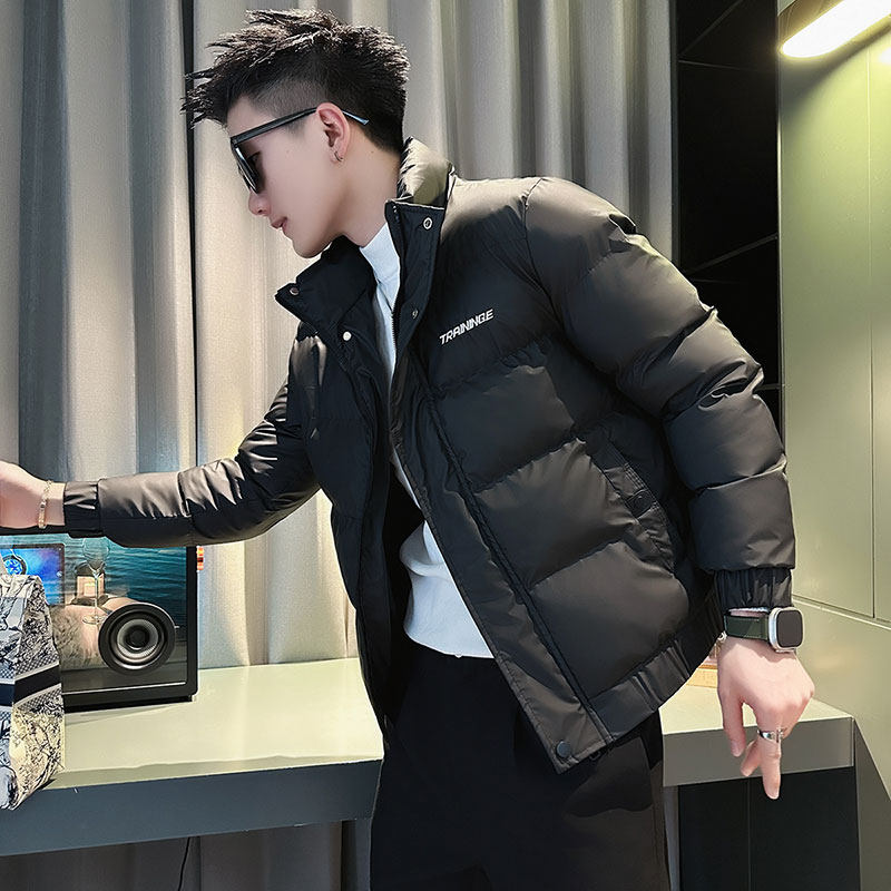 F186-P138控178社会小伙立领棉衣外套潮流修身棉服男黑2，男装棉衣，电商A346