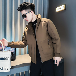 F226-P138 控178 社会小伙立领棉衣外套潮流修身棉服男 卡其1，男装棉衣，电商A346