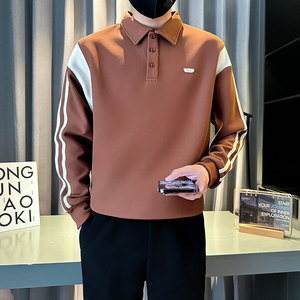 W209-P68 控98 秋季社会小伙翻领卫衣男店主风卫衣 黑2图片