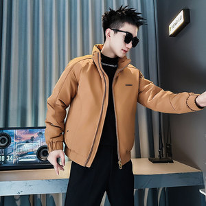 F217-P138 控188 社会小伙立领棉衣外套潮流修身棉服男 咖1图片