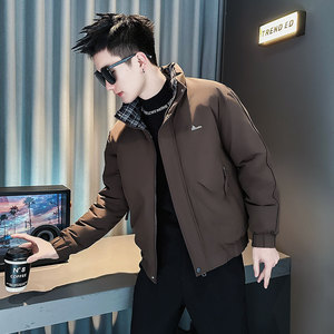 F213-P138 控188 社会小伙立领棉衣外套潮流修身棉服男 咖1，男装棉衣，电商A346