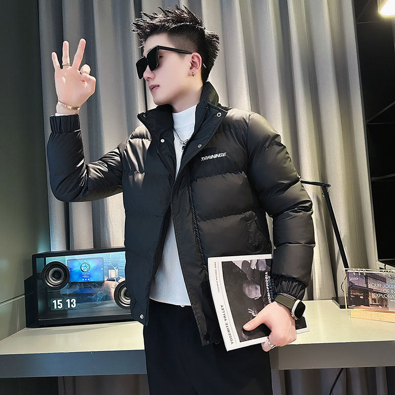 F186-P138控178社会小伙立领棉衣外套潮流修身棉服男黑2,男装棉衣,电商A346