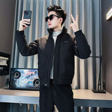 F209-P138控178社会小伙立领棉衣外套潮流修身棉服男黑1，男装棉衣，电商A346