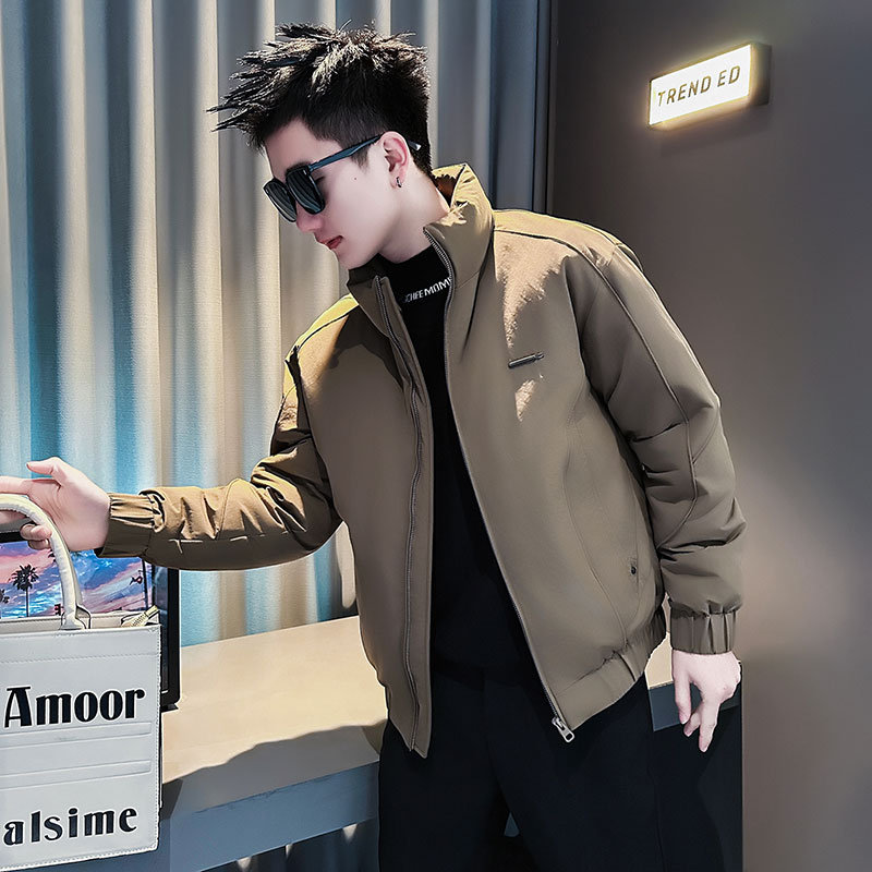 F217-P138控188社会小伙立领棉衣外套潮流修身棉服男咖1，男装棉衣，电商A346