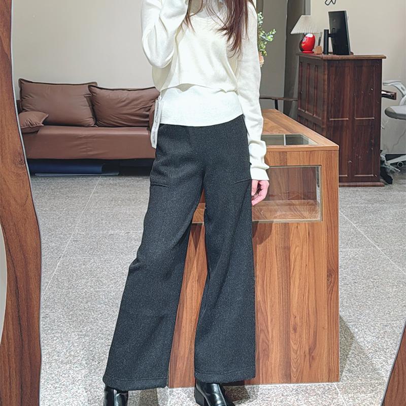 韩版高腰显瘦直筒卫裤