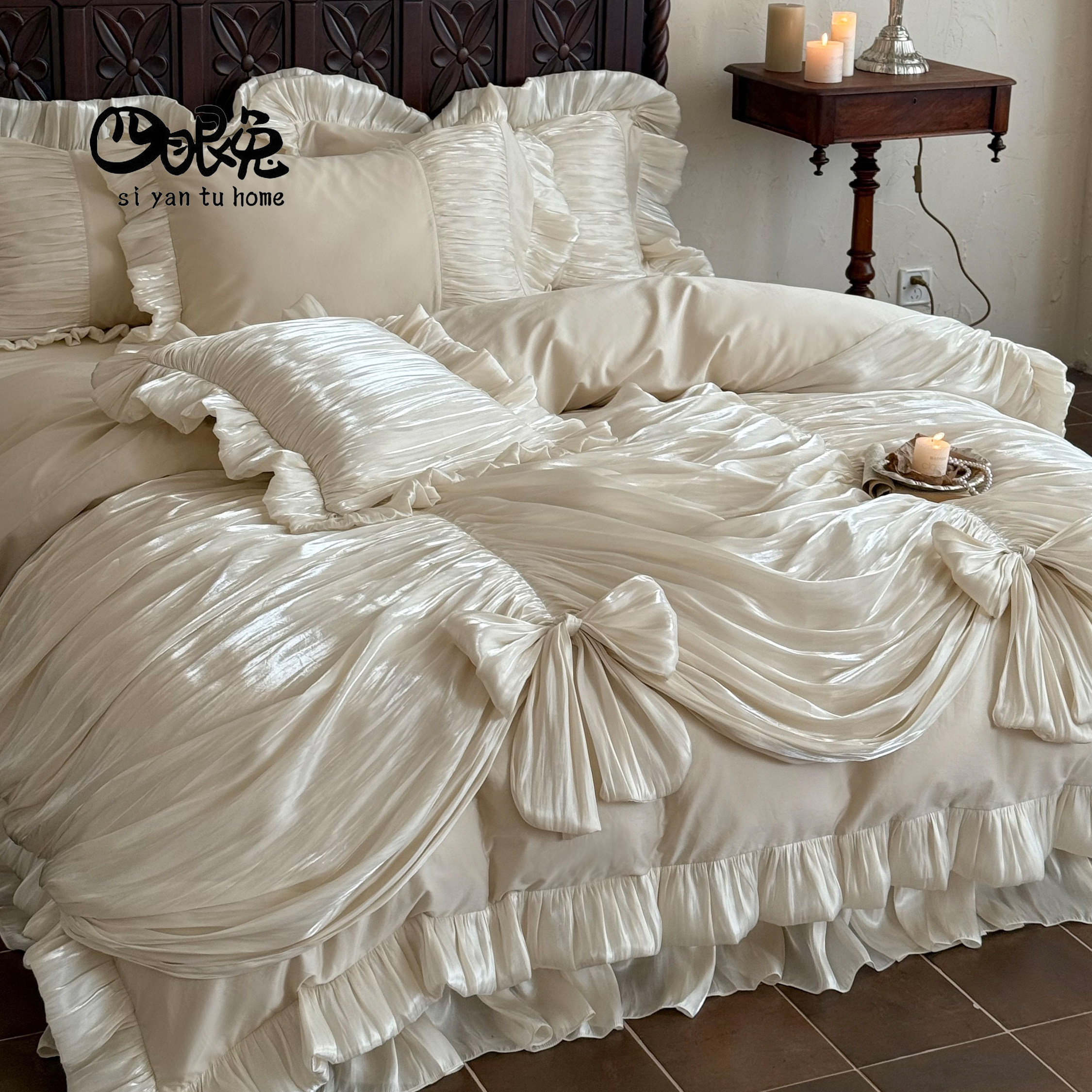 爱丁堡梦境︱法式重工宫廷全棉长绒棉四件套纯棉复古公主床裙床品