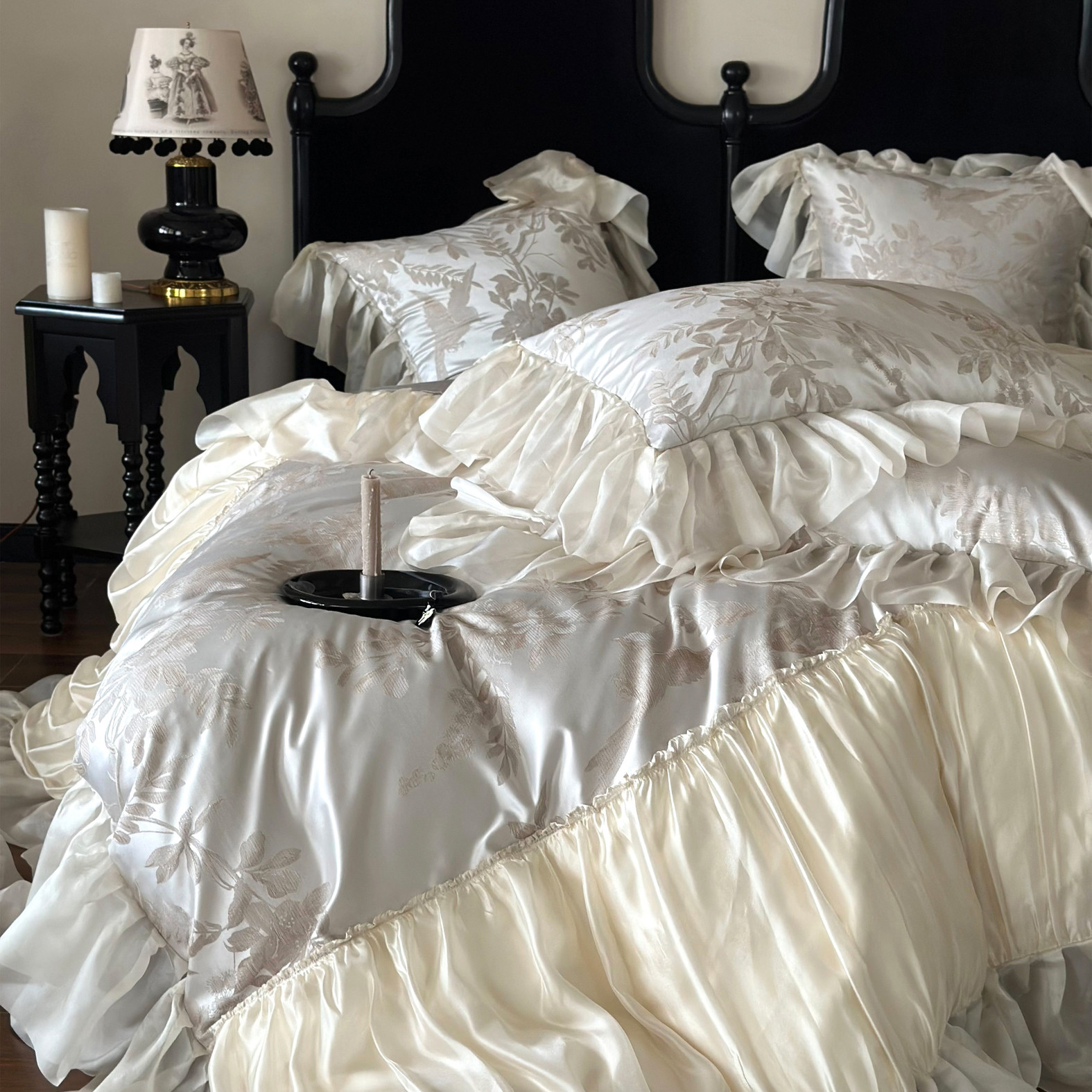 花芸海棠︱法式提花全棉四件套