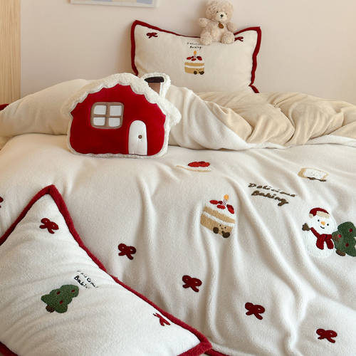 雪芙奶糕︱冬季羊羔绒四件套