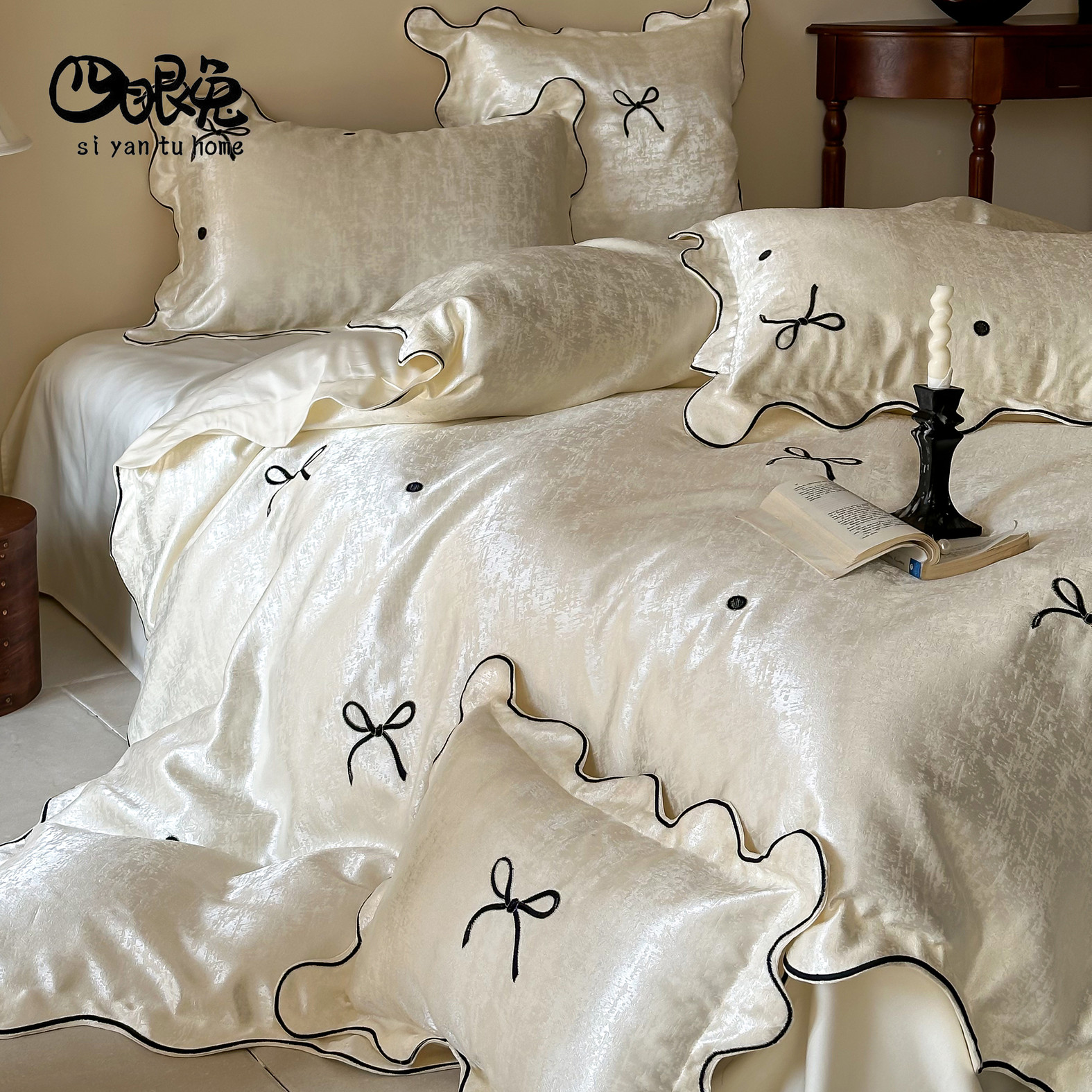 欢乐音符︱法式全棉长绒棉四件套