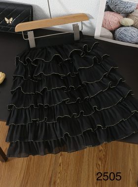 宝宝可爱金边装饰蛋糕裙a字短裙半身裙秋季女新款时尚爆款半裙