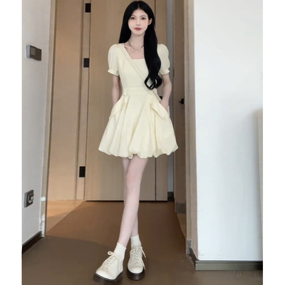 小个子口袋短款连衣裙女