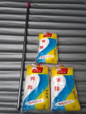 美雅吸水拖把 老式地拖自拧水圆头扁头拖把墩布 老式布条家用地拖