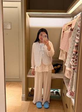 nini自制韩式马卡龙色系马甲女系带无袖背心爱心夹棉三层绗棉格子