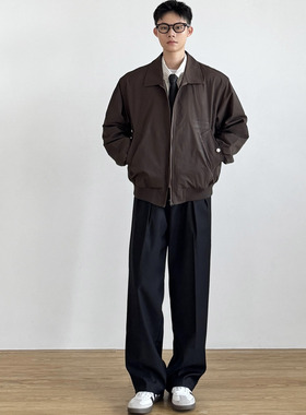 Rural man 日系复古翻领飞行夹克男春秋季复古潮牌外套痞帅高级感