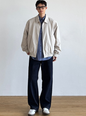 Rural man 秋美系老钱复古基础款百搭休闲宽松夹克翻领男情侣外套