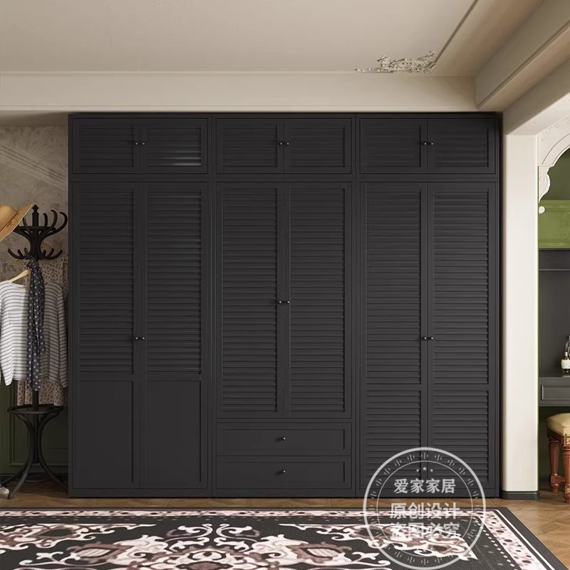 中古风新款钢制衣柜家用卧室