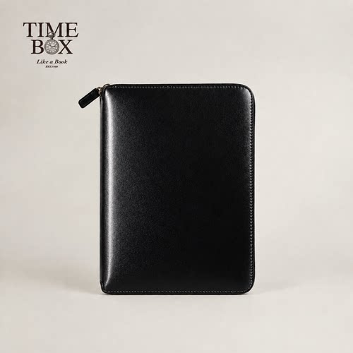 TIMEBOX 意大利闪光牛皮拉链包大容量日本纸可替换内芯礼盒装
