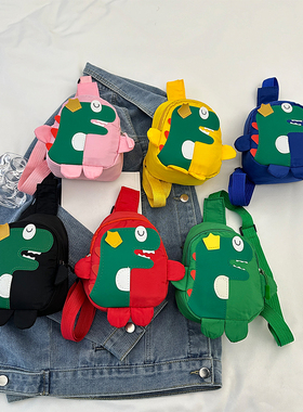 韩版儿童小腰包恐龙斜挎包男童女童潮包可爱背包时尚胸包宝宝包包