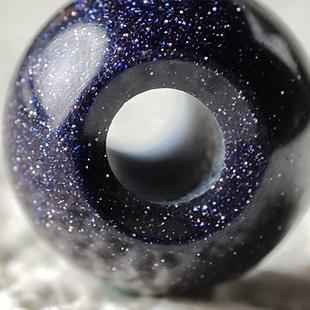 大孔道蓝砂石圆珠散珠子转运珠手串配件diy手工串珠手链配珠