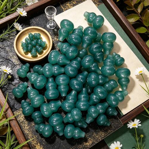 彩色玉髓葫芦通孔隔珠翡翠文玩水晶手串项链挂件手工编绳DIY配件