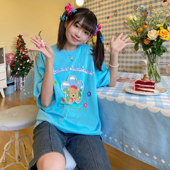 Real price design: Korean style chic loose cotton short sleeve T-shirt for women