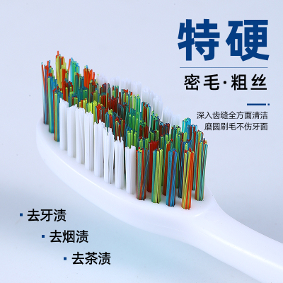 成人男特硬毛牙刷大头粗毛去烟渍