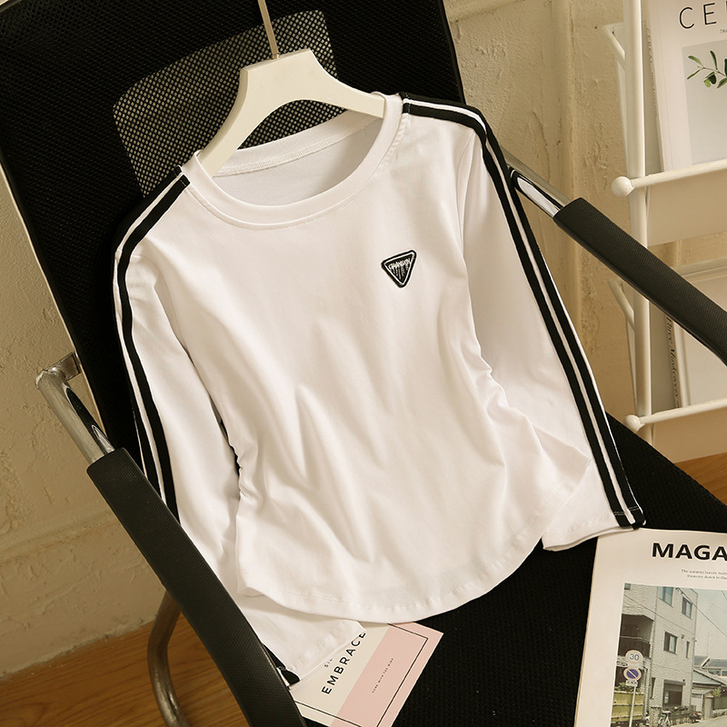 广场舞服装新款上衣秋季运动t恤健身操长袖打底衫时尚收腰网红衣