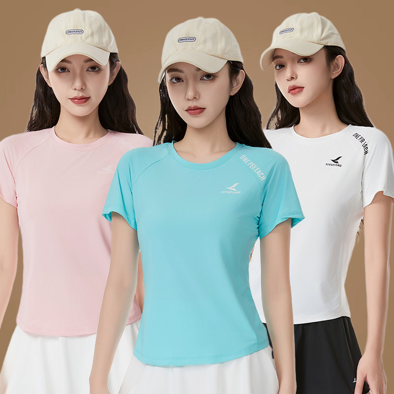 夏季户外运动T恤跑步健身瑜伽服速干透气运动上衣团体广场舞上衣