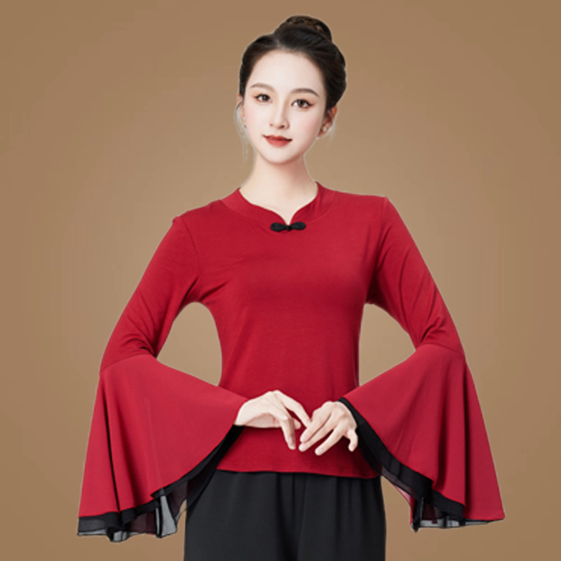 喇叭袖舞蹈上衣广场舞服装
