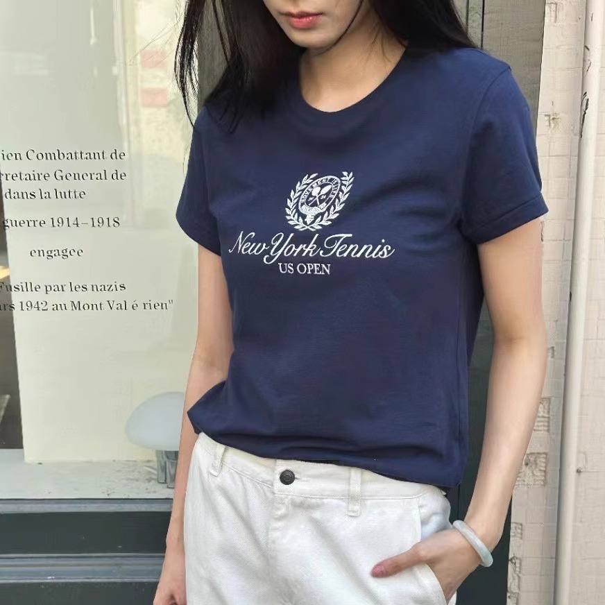 纯棉正肩短袖T恤学院风