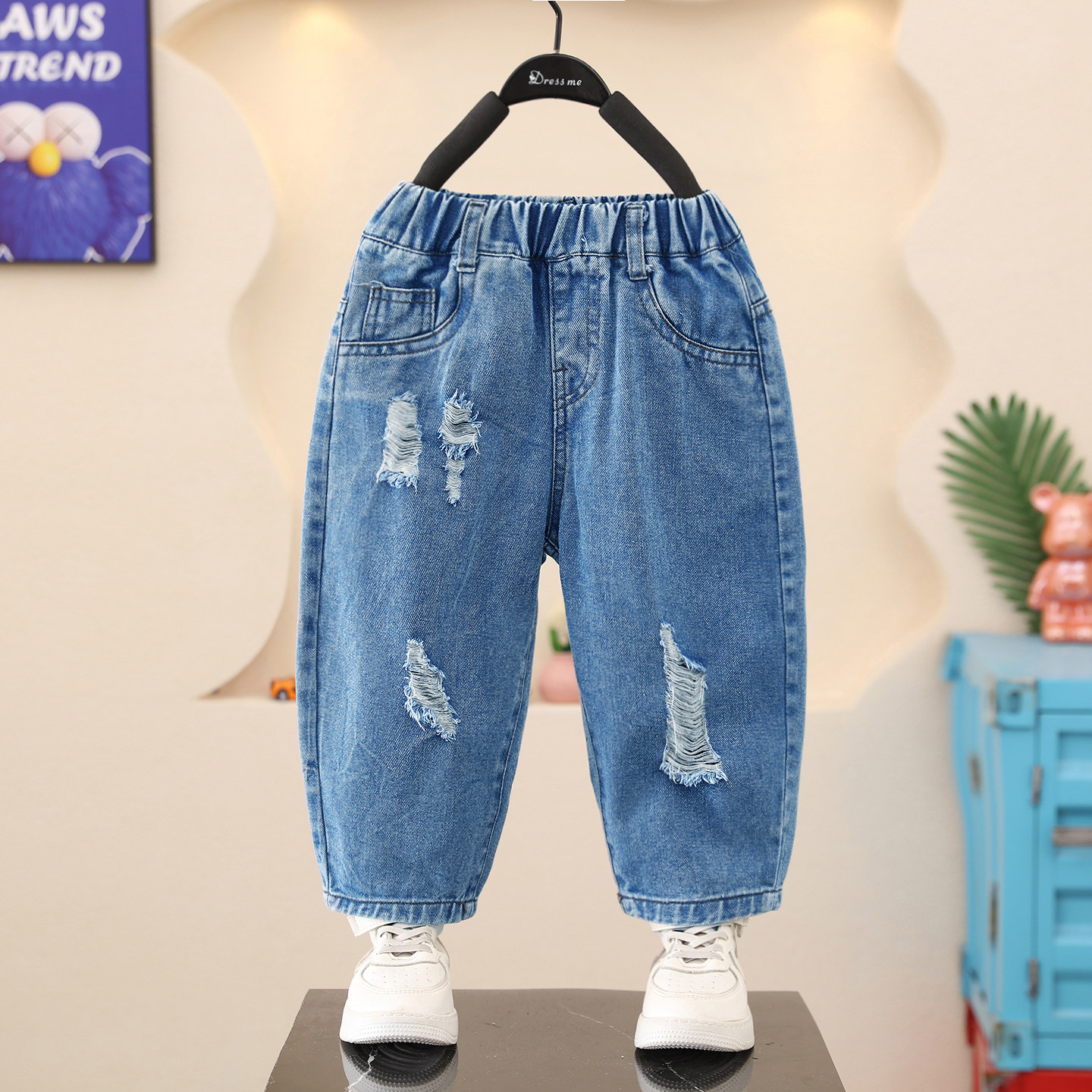 儿童裤子男童牛仔裤2026新款帅气童裤时髦春秋宝宝长裤男孩休闲裤