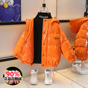 白鸭绒儿童外套男孩冬装 免洗亮面宝宝冬款 2025新款 男童羽绒服冬季