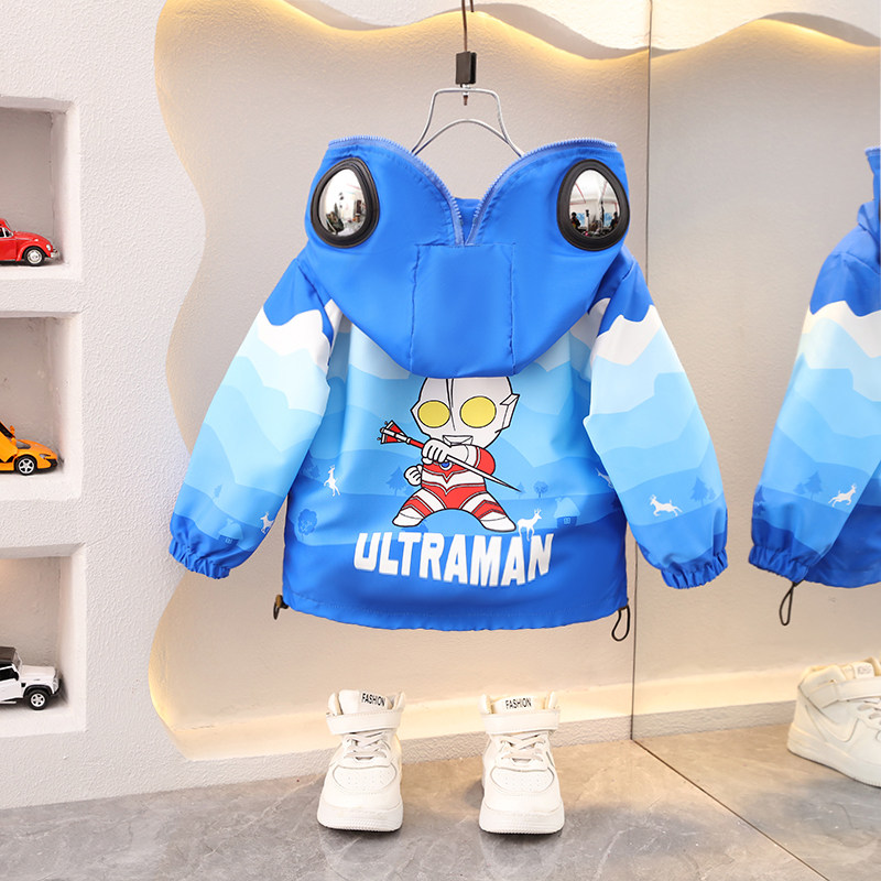 奥特曼外套男童春装2026新款潮酷儿童冲锋衣男孩春秋衣服宝宝上衣
