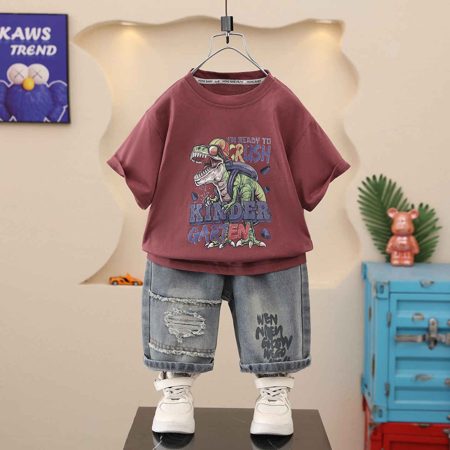 男童夏套装2026新款儿童装短袖短裤宝宝洋气时髦夏季男孩衣服潮帅