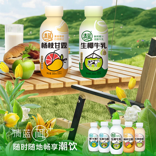 清蓝椰汁+牛奶双重蛋白牛乳饮料