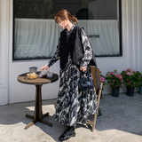 【数据好】新中式西装马甲水墨画连衣裙两件套8815-P170-K255，女装连衣裙，浙宝176（原073）