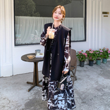 【数据好】韩系西装马甲水墨画连衣裙两件套套装裙8813-P160-K238，女装连衣裙，浙宝176（原073）