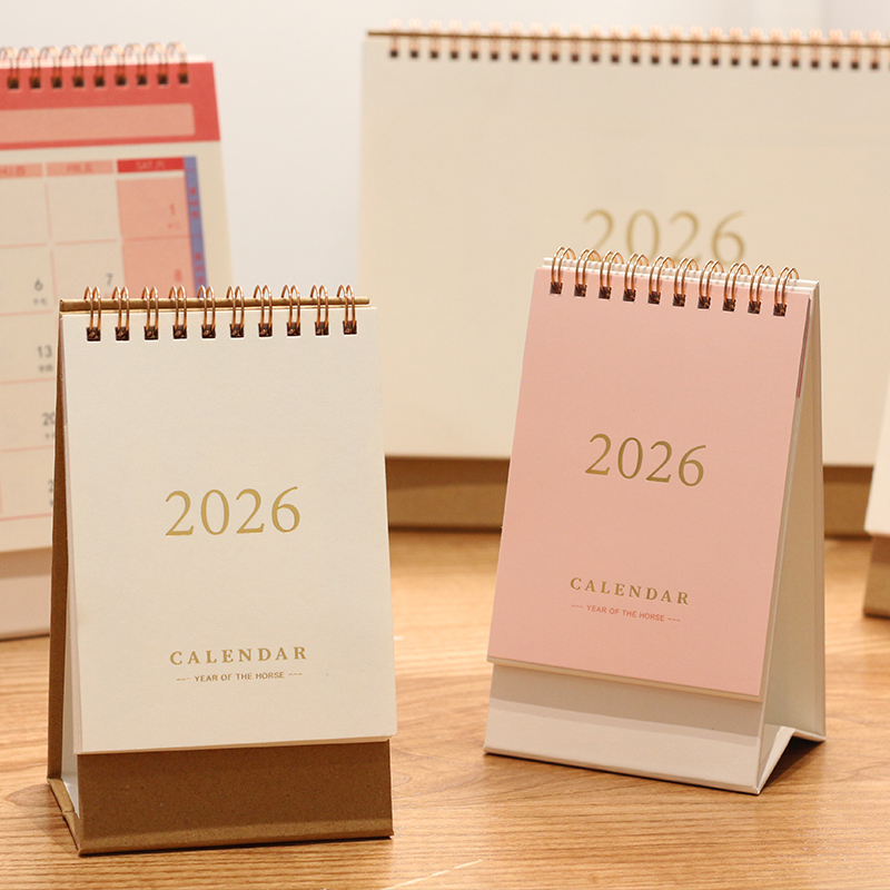 2026年ins简约台历记事本备忘打卡月历学生办公桌面摆件日历