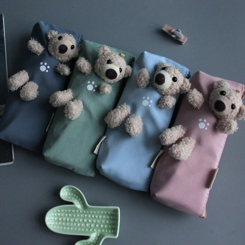 小学生笔袋ins日系女生韩版简约大容量可爱学生帆布铅笔袋男孩子