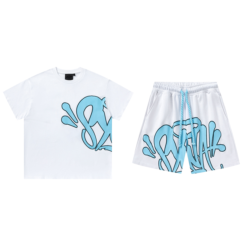 thumbnail for Drill Synaworld American Street hip hop Foam Print Short Sleeve Sports Shorts Casual T-Shirt Men and Women