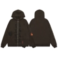 036 Brown-Zipper Cardigan