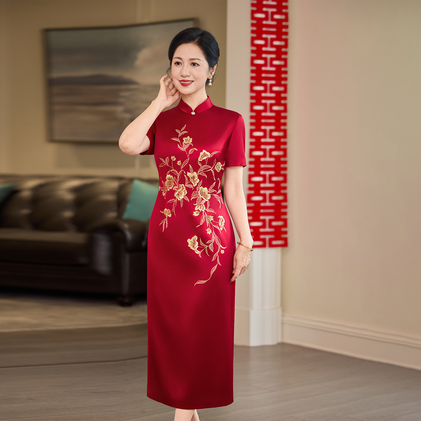 喜婆婆婚宴礼服喜妈妈婚宴旗袍